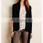 china OEM good quality long sleeve ribbed open front black women knit cardigan