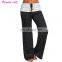 Women Foldover Heather Wide Leg Pants Loose Yoga Legging