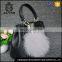 High quality luxury bright coloured fox fur ball bag charm
