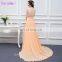 Long Chiffon Bridesmaid Dresses Peach High Quality Lace Backless Sexy Brides Maid Of Honor Vestidos De Real Photo D001