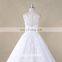 Illusion back lace muslim arabic ball gown wedding dress