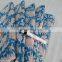 5 Yard hand printed Fabric Cotton Cambric fabric Natural Blue leaf Dress