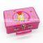 custom lunch tin box with lock and plastic handle