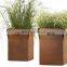 Natural rusty red color corten steel flower pot