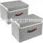 high quality grey color foldable storage box for clothes fabric foldable storage box with lid