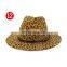 Fake wool felt fedora hat for women leopard print fedora hat for man