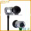 New patent stereo fashion comfortable coolest silver steel bluetooth earphones