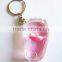 Round Shaped acrylic transparent keychain, Wholesale Plastic Penguin Inside