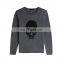 Intarsia Skull Pattern Merino Wool V Neck Mens Fashion Sweater