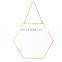 Modern Luxury Hotel Bathroom Mirrors Decorative Antique Gold Hexagonal Wall Mirror