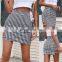 Amazon cross-border women's European and American ins fashion high-waist plaid A-line short skirt spring and summer