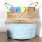K&B 2021 Amazon hot sale China large round straw hotel seagrass plants storage basket with cover