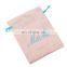 Custom pink small suede satin silk drawstring pouch bag for jewelry
