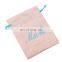 Custom pink small suede satin silk drawstring pouch bag for jewelry