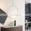 Nordic Ceiling Hanging Lighting Creative Design Metal Loft Chandelier For Bar Restaurant Ring Bedside Pendant Light