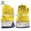4SAFETY Wholesale Yellow Wave Crinkle Gloves Latex Work Custom Printed