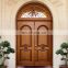 Luxury arched double wooden front entry doors design exterior arch top white solid wood main entrance door with transom glass