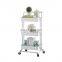 Kitchen Bathroom Office home Hotel Storage utility cart Heavy Duty 2 3 Tier Trolley  Metal Utility Rolling Utility Cart