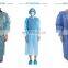 Best price disposable protective medical isolation gown blue sms 35 gsm hospital uniforms with knitted cuffs