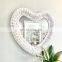 New Arrival Extra Large White Wicker Heart Shaped Mirror Vintage Boho Wall Mirror WHolesale made in Vietnam