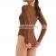Solid Blank Casual Basic One Piece Romper Jumpsuit Ribbed Bodysuit Workout Training Dancing Wear Skinny Tracksuit For Women