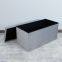 Foldable storage velvet ottoman-Grey