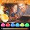 Colorful Portable Sunrise and Sunset Simulation Bedside Lamp Natural Sound Alarm Clock Wake Up Light With Radio, Tap to Snooze