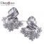 Bargain Hot Product Flower Snowflake Shape Cubic Zircona Stones Brass Stud Earrings