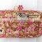 luxury flowers and bird pattern box clutch crystal stone evening bag