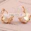 Beauty Flower 18K Gold Setting With Rhinestones,Black Earring Jackets