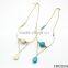 Turquoise Drop Pendant Necklace and Bracelet Set