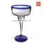 Hot Sale Hand Blown Unique Red Rim Mexican Big Juice Glass