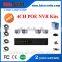 Kendom KD-PK4080P4-IP10 4CH Outdoor IP Camera POE NVR Kit Intelligent Security Camera 720P Bullet Security System Support P2P