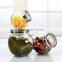 Airtight nuts glass food storage container/jar with stainless lid seal for kitchen