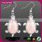 China Wholesale Market Tortoise Tiger Eye Stone Hook Earring