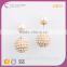 E74857I01 Chandelier Seoul Stone 14k Gold Earrings Freshwater Pearl Two Ball Evening Big Circle Gold Plated Basket Earrings