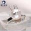 AAA quality freshwater pearl ring designs silver pearl gemstone ring