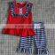 American style little girls summer stripes pants 4th of July boutique outfits