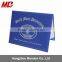 Navy Blue Leather Certificate Holder Four Satin Corners One Moire Fabric-Tent Style