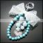 Top quality korean stylish pearl beaded necklace heart rhinestone pendant alloy keychain