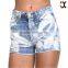 2015 light wash tattered ripped women shorts jeans embroidery back pockets JXQ493