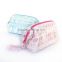 Romantic blue pink lace cosmetic bag set travel organizer