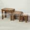 Chunky style solid oak nest of tables/living room furniture
