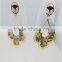 Stainless Steel newest style laser cut patterns with very pretty inlays earring