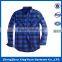 Fashion men check flannel shirt with button up collar