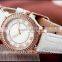 Fashion personality prism diamond lady women multi-color leather watch