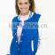 Wholesale female Lush blue color varsity jackets