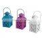 Colorful hanging small metal candle lantern with folower