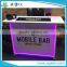 Popular white color LED lighting portable liquir bar table sale