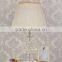 Modern home lamp crsytal ball design clear K9 crystal table lamp with white color lampshade